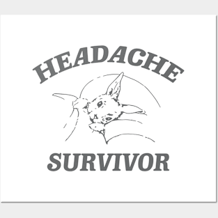 Headache survivor T Shirt, Meme T Shirt, Vintage Cartoon T Shirt, Aesthetic Tee, Unisex Posters and Art
